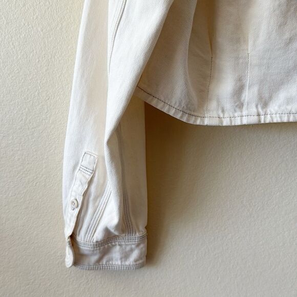 Madewell Denim Pleated Cropped Button Up Shirt Jacket - Picture 11 of 15